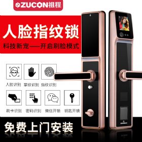 ZUCON F891祖程智能人脸指纹锁密码锁感应锁智能刷卡电子锁家用防盗锁